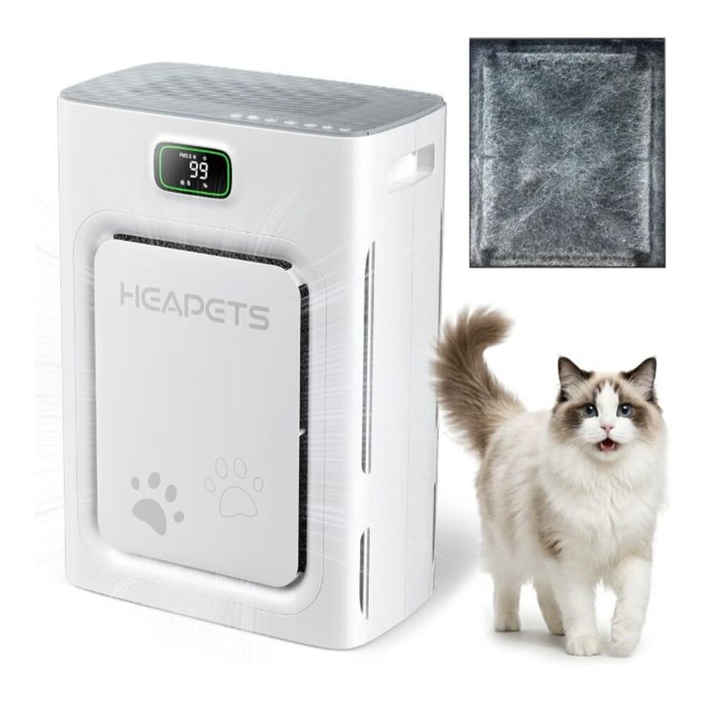 HEAPETS P358 Pet Air Purifier for Rooms up to 2500 sq ft - Grey